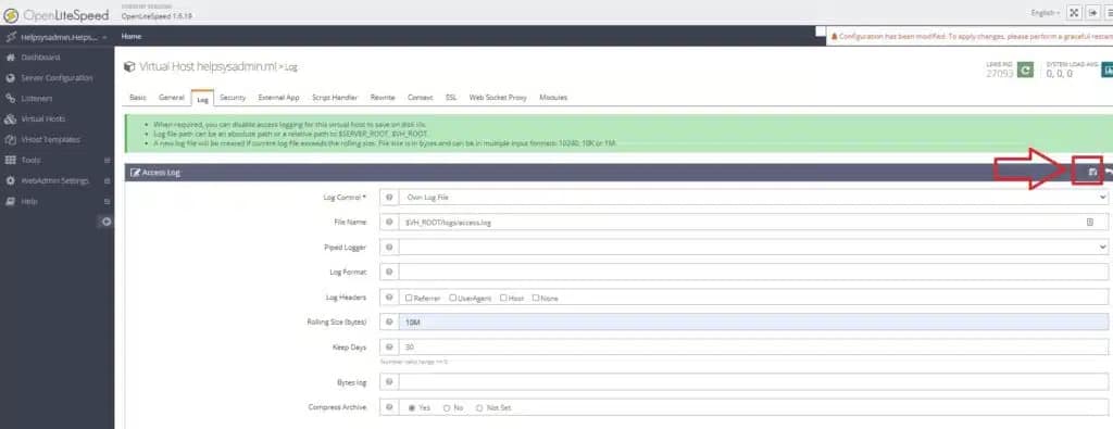 Virtual Host Access Log Openlitespeed HelpSysAdmin