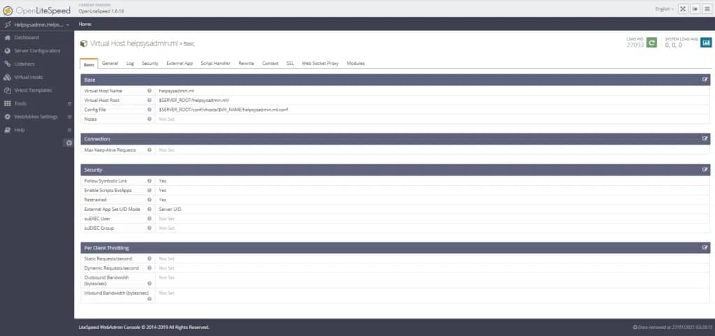 Virtual Host Basic OpenLiteSpeed HelpSysAdmin