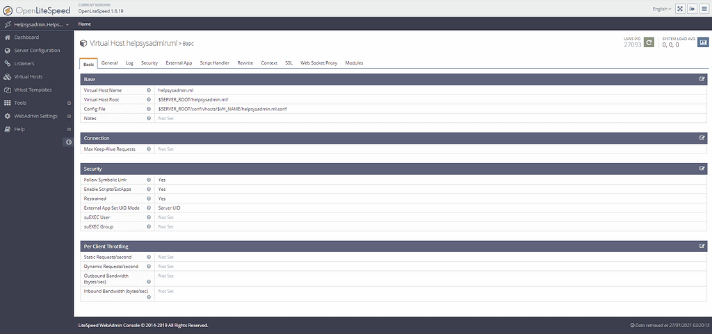 Virtual Host Basic OpenLiteSpeed HelpSysAdmin