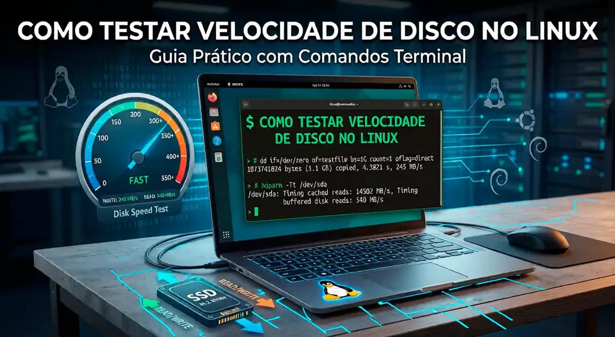 como testar velocidade de disco no linux