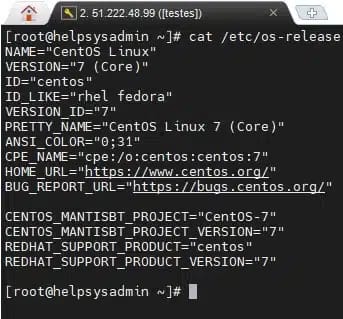 Qual a Versão do CentOS