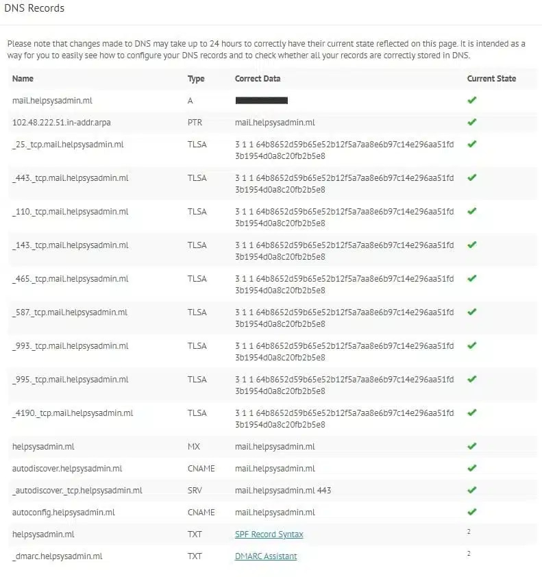 DNS Completo Mailcow