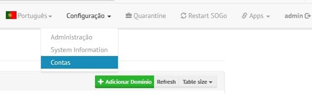 Configurando domínio principal