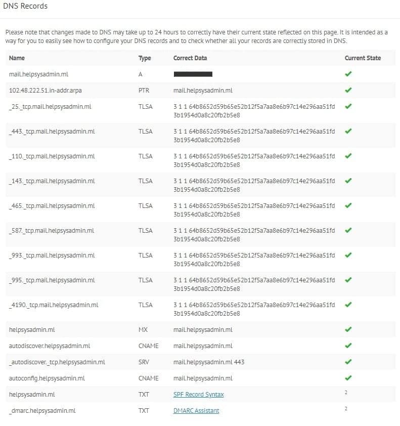 DNS Completo Mailcow
